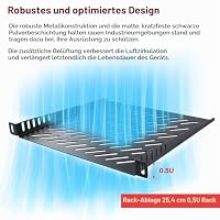 GeeekPi 0,5U Server Rack-Fachboden – 10 Zoll, 200 mm tief, belüftete Kragarm-Ablage, passend für 10-Zoll-Serverschrank & DeskPi RackMate T1/T0 Netzwerkschränke (Schwarz) – Ansicht 3