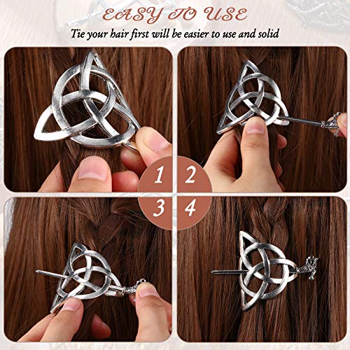 Syhood SYHOOD-266235 6 Pieces Retro Silver Viking Celtic Alloy Hair Clips thumb #3