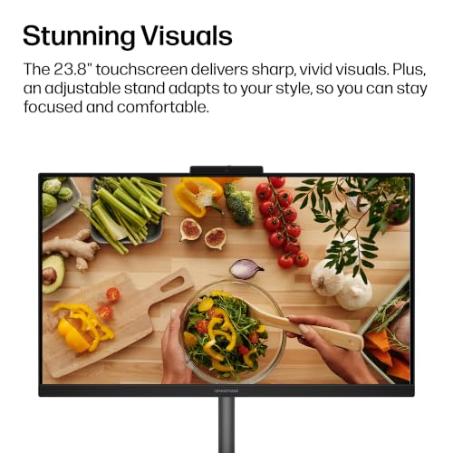 Image of HP OmniStudio 23.8 inch All-in-One Desktop PC, FHD Display, AMD Ryzen AI 3 30, 8 GB RAM, 512 GB SSD, AMD Radeon Graphics, Windows 11 Home, Jet Black, 24-cv0420 (2026)