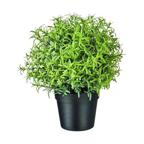Image of PAPERI Artificial Rosemary Plants for Home Decor - Indoor Fake Rosemary Plant Flowers with Pot, Bathroom Decorations Items, Small Plastic Trees, Decoration Flower for Living Room Table, Green