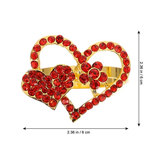 BESPORTBLE 2Pcs Coração Guardanapo Anel de Dia Dos Namorados Casamento Guardanapo Titulares de Anéis