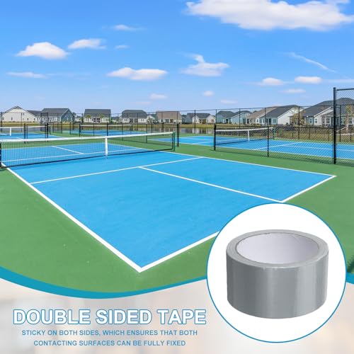 Image of PATIKIL Pickleball Court Tape 2 in x 16 Yard (49 Ft), 2 Pack Waterproof Outdoor Court Line Tape Floor Marking Tool Matte for Gym Driveway Backyard, Silver