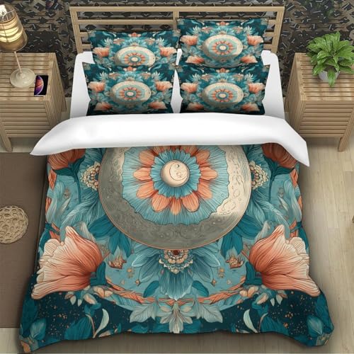 Housse de couette mandala 3D en microfibre de luxe bohème King - 5