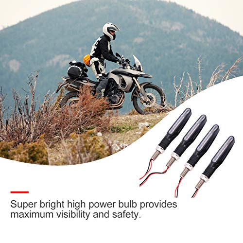 BESPORTBLE 4Pcs Motocicleta LED Pisca Pisca-Pisca LÃ¢mpada de Moto Preto