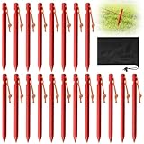 prota Zelt Heringe, 20 Stück Zeltheringe Aluminium Heringe, 18cm Sandheringe mit Seil Zeltheringe Sturmsicher Erdnägel Häringe für Camping Garten Zelt Vorzel
