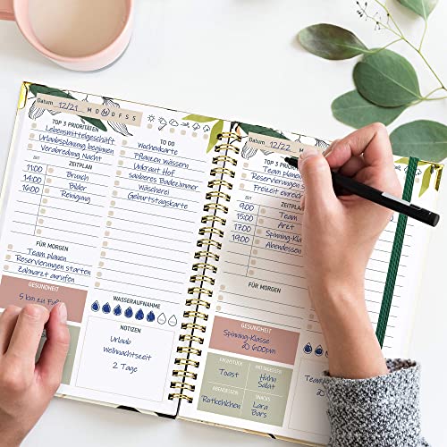 BIROYAL Daily Planner Undated A5, dark green - Image 2