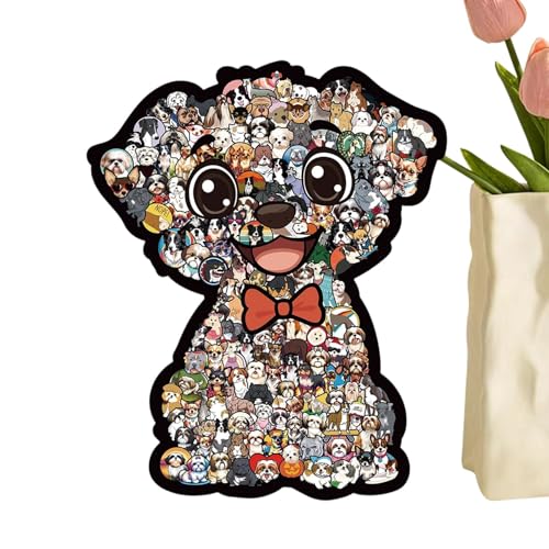 Acunny Rompecabezas de Madera para Perro - Kit de Decoración Divertida de Cien Sesenta Piezas - Rompecabezas de Perro de Madera Sólida | Para Aficionados de Perros Familia Amigos Interior Casa
