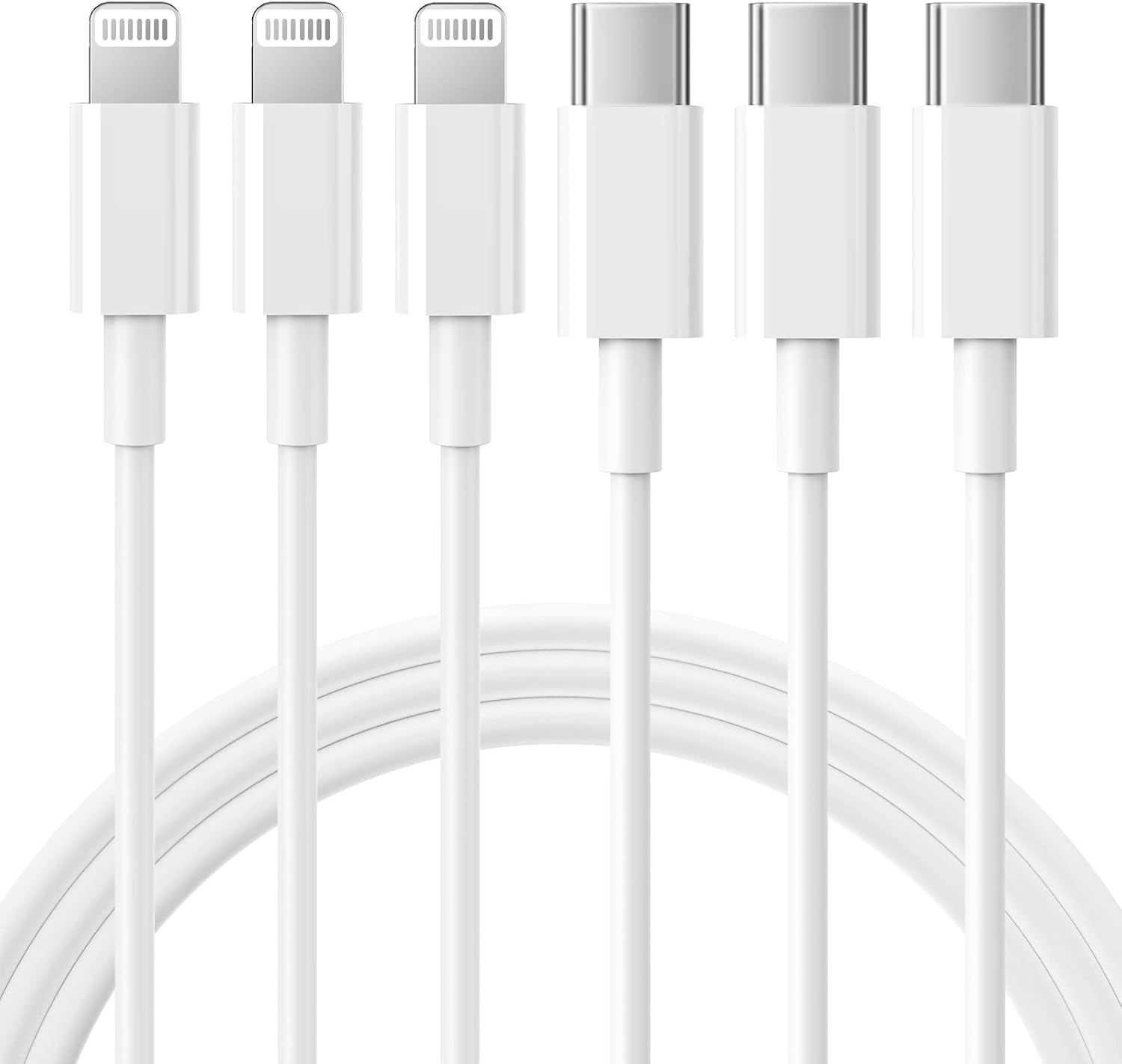 USB C to Lightning Cable 3Pack 6FT [MFi Certified] iPhone Fast Charger Cable USB-C Power Delivery Charging Cord for iPhone 14/13/12/11/XS/XR/X/8/iPad