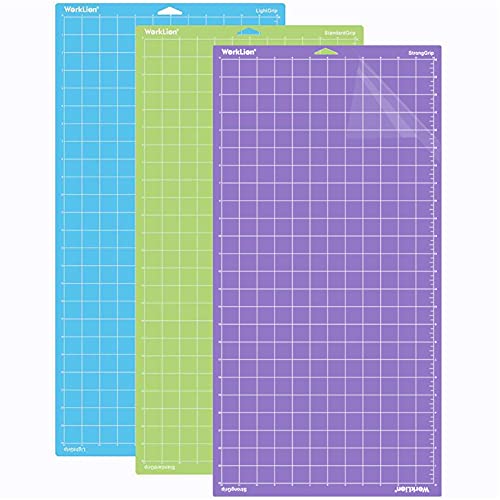 WORKLION Cutting Mat 12x24 for Cricut: Cricut Explore One/Air/Air 2/Maker Variety Adhesive Sticky StandardGrip,LightGrip,StrongGrip Non-Slip,Durable Mat - Accessories for Cricut