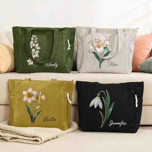Bolso Tote de Pana Personalizado para Mujer miniatura 2
