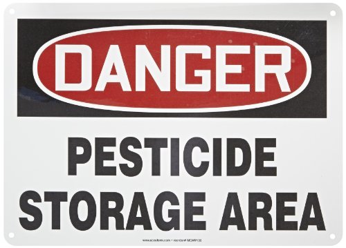 Panneau de danger stockage pesticides en aluminium pour sécuriser vos locaux techniques