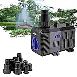YAOBLUESEA Eco Pompa per Laghetto con Filtro Ad Acqua, Super Eco Pompa Laghetti Sommergibile, Anfibio Pompe Acquario Laghetto per Terrari, Sistemi di Circolazione per Laghetti Carpa 3600l/h 20W