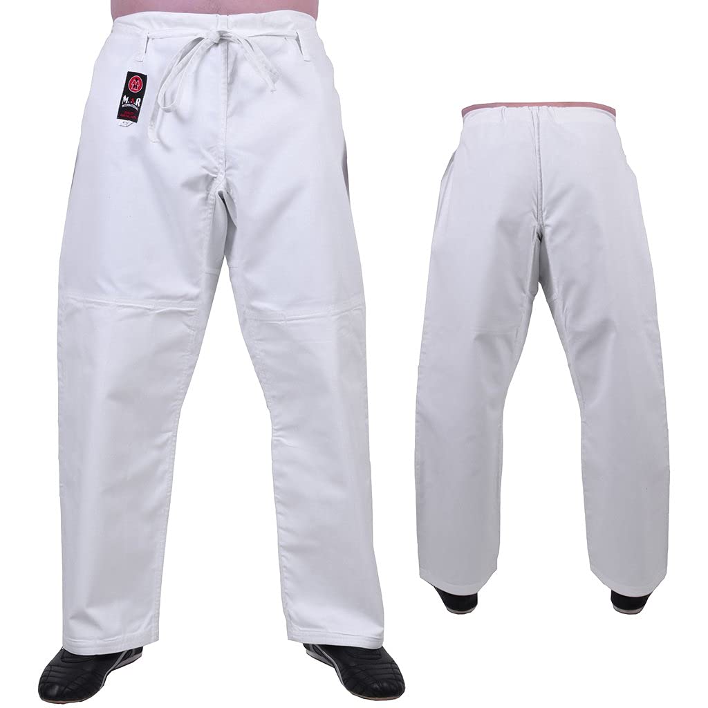 MAR | Martial Arts Judo Trousers, White Uniform Trouser | Men & Women; Kids & Adult Sizes | Judo Suit Bottoms for Kids, BJJ, Aikido Suit (M00-MAR-31)