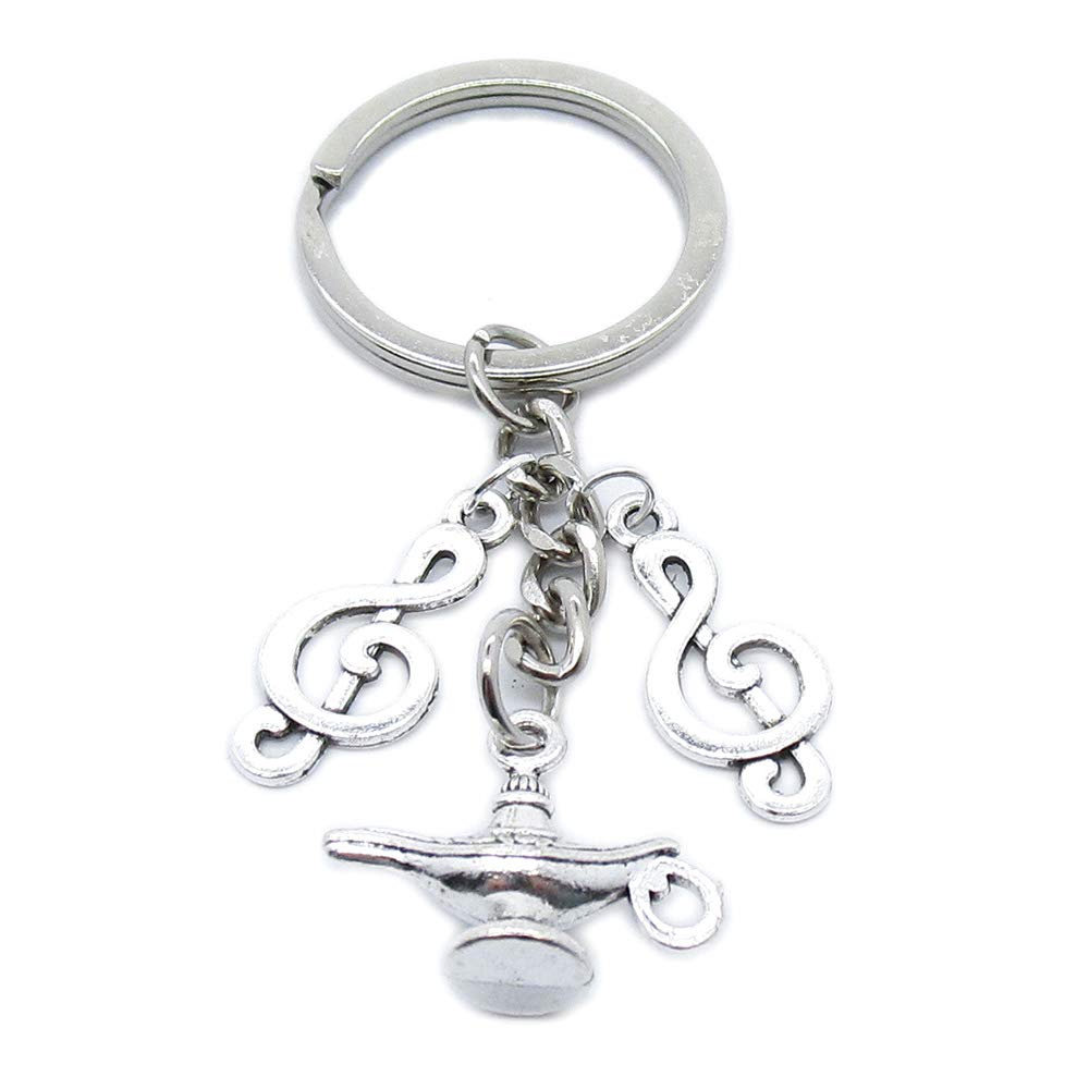 4044 Charms 5 Pieces Keychain Keyring Jewellery Clasps Suppliers SH8O6R Lamp Magic Genie Aladdin Note Musical Music