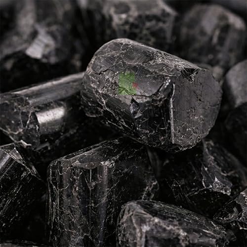 Image of Black Tourmaline Tumble Stone | 50 gm Tumbled Gemstones | Reiki Healing Stones | Home Decor Pebbles | Aquarium Gravel | Garden & Table Decor