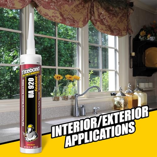 Image of Titebond UA 920 Sealant, Dark Brown - Urethane Acrylic Elastomeric Caulk, Crackproof & Flexible, UV Resistant, Paintable in 1 Hour, Interior & Exterior Use - 10.1 Oz, 87111