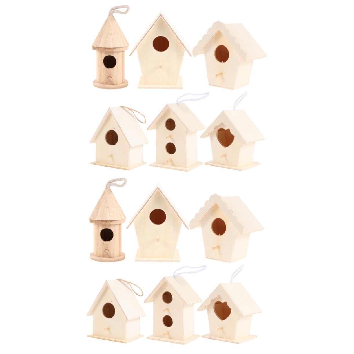 Tofficu 2 Sätze Teiliges Diy Vogelhaus Bausatz Holz Unvollendetes Bastelset Für Kreative Und Lernprojekte Als Dekoratives Tischornament Für Zuhause Und Büro 6 Stücke * 2