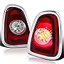 SPEC-D TUNING Red Lens LED Tail Lights Compatible with 2011-2015 Mini Cooper Base Hatchback / Base Convertible , 2011-2015 Mini Cooper S Hatchback / S Convertible , Left + Right Pair Assembly