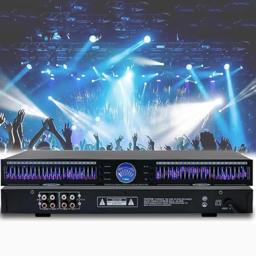 Ecualizador de audio gráfico estéreo de 22 bandas DSP con 10 modos preestablecidos, soporte de entrada y salida XLR balanceada y TRS no balanceada, modo de volumen ajustable, sin ruido miniatura 1