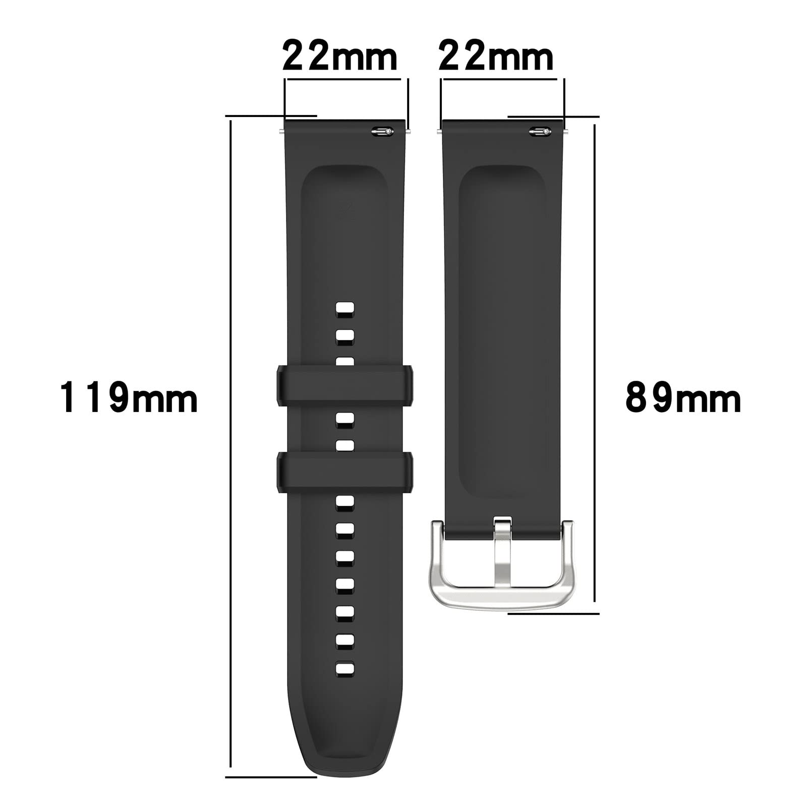 OBOE 22mm Smart Watch Band Compatible with Amazfit GTR 4 / Amazfit GTR 2 New Version/Amazfit GTR 3 Pro/Samsung Galaxy Watch 46mm / Huawei Watch GT 2e / Huawei Watch GT 3 Pro 46mm (Black) 4