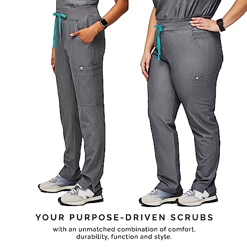Image of FIGS YOLA High Waisted Skinny Scrub Pants for Women - 11 Pockets, 4-Way Stretch, Yoga Waistband