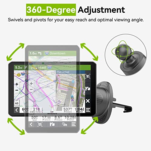 Aoxuantec For Garmin Gps Car Mount Upgraded [Military-Grade Stable Metal Hook], Replacement Gps Air Vent Car Holder Compatible With Garmin Nuvi Dezl Drive Drivesmart Rv #TOP5