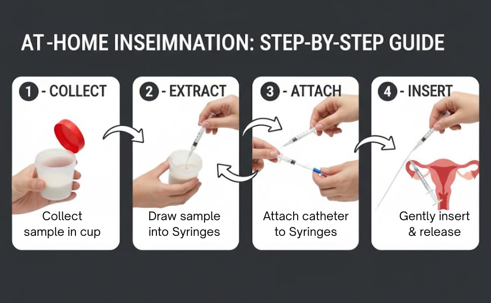 Image of Lumen Surgicals Home Insemination Kit | Home IUI Kit with 5 IUI Catheters (17cm), 5 Sterile 1ml Syringes, 1 Semen Collection Container (100ml) | Sterile Intrauterine Pregnancy Kit (Pack of 3)