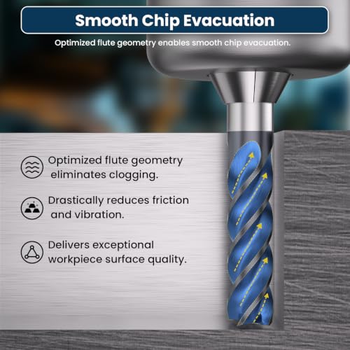 Image of Carbide Square End Mill - 4 Flute - 3 /16 inch-4T (5 Piece, 3 /16 inch) - for Milling Alloy Steels, Hardened Steel, Metal & More - Mill Bits Sets for DIYers & Professionals by LU&MN