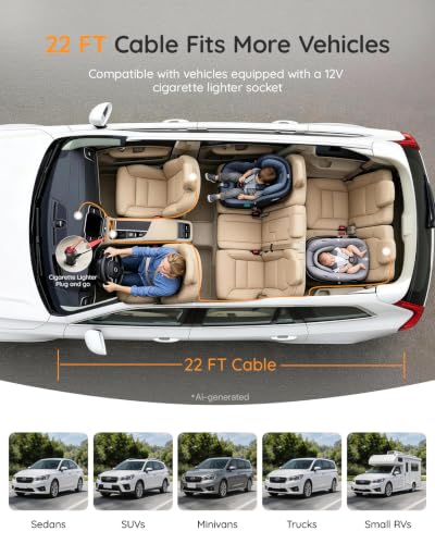 Image of LUCKVIEW BM5PRO Baby Car Camera for 2 Kids, 7.2 inch Split Screen Monitor | 1080P Car Baby Monitor, Automatic Night Vision, 2 Cameras for Rear Facing Seat, 360 Degree Headrest Mount (Orange)