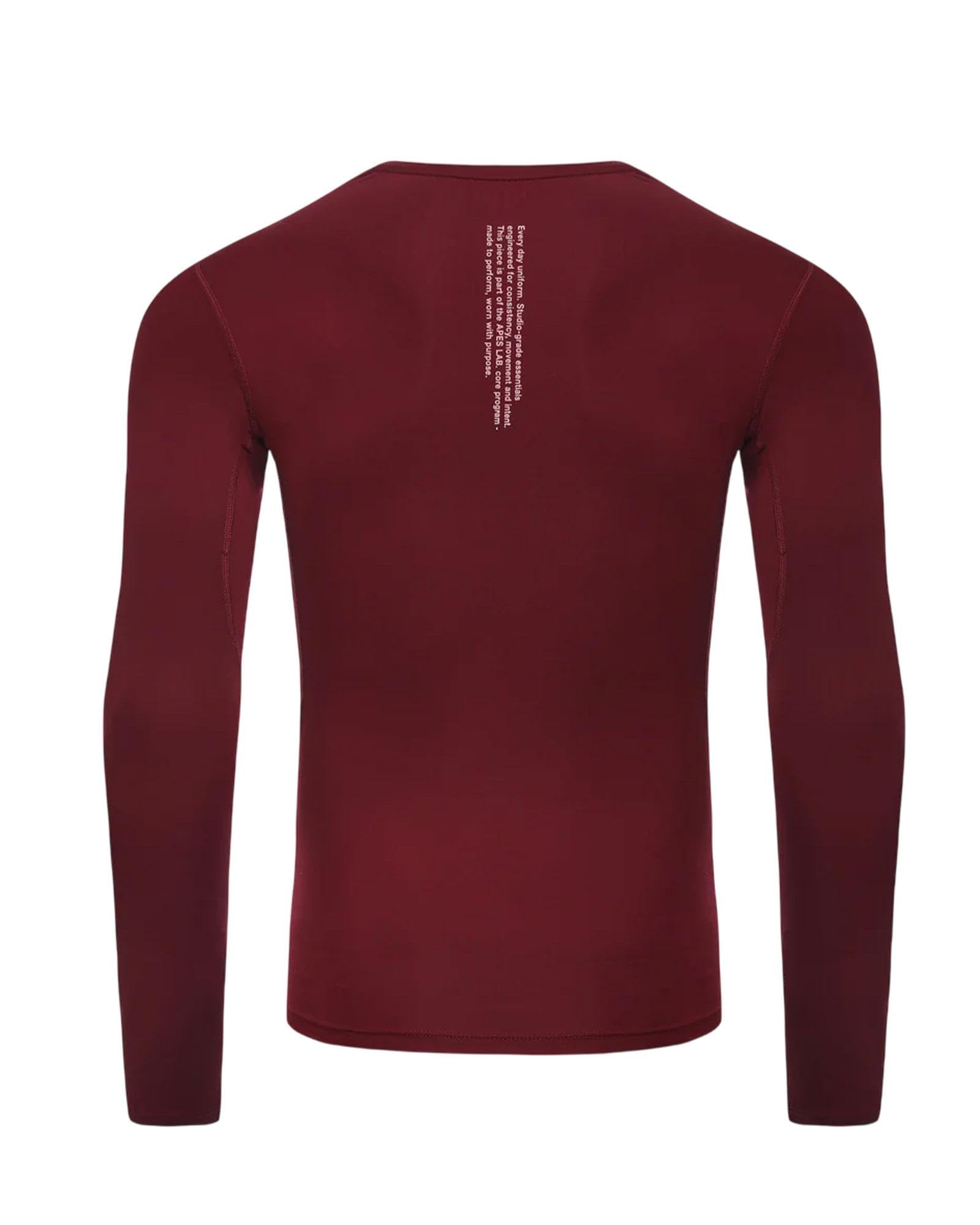 Apes Lab Maglia Compressiva a Maniche Lunghe, Rosso Velvet, Effetto Seconda Pelle, Uomo