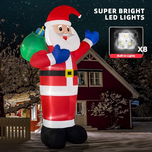 B&D BND2412-S 12Ft Giant Christmas Inflatables Santa Claus Outdoor Decorations Built-In Led Lights thumb #3