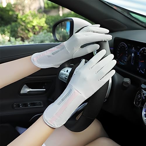 Image of PALAY Hand Gloves for Bike Riding, UV Sun Protection Glove for Women, Outdoor Riding Gloves for Bikers, Fishing, Golfing - UPF 50+, Non-Slip, Touch Screen Design (Grey)