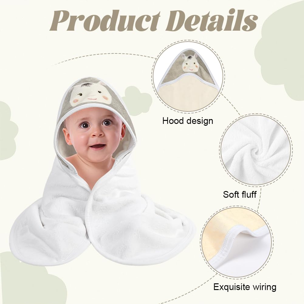 HAGOT Hooded Baby Towel, Soft Bath for Babies Towels Absorbent Soft Newborn Towels with Hood, Wash Essentials for Newborns & Toddlers - Image 3