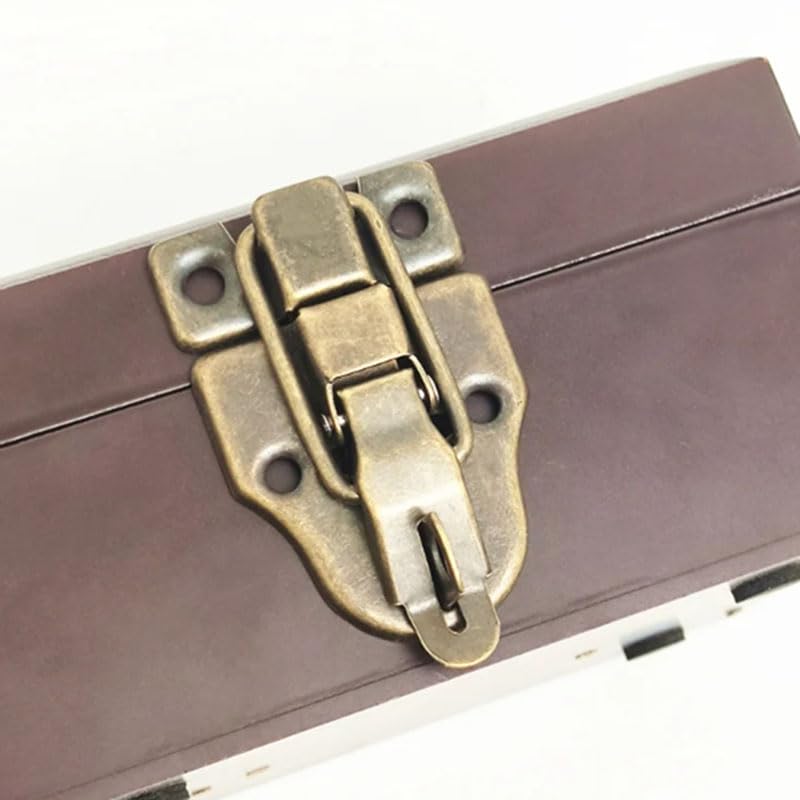 Image of Haidong Retro Style Box Toggle Latches Antique Metal Duck-Billed Hasp Latches with Padlocks Antique Hasp Padlock Kits for Repair /Decoration Wooden Jewelry Boxs (Bronze) 2 Sets