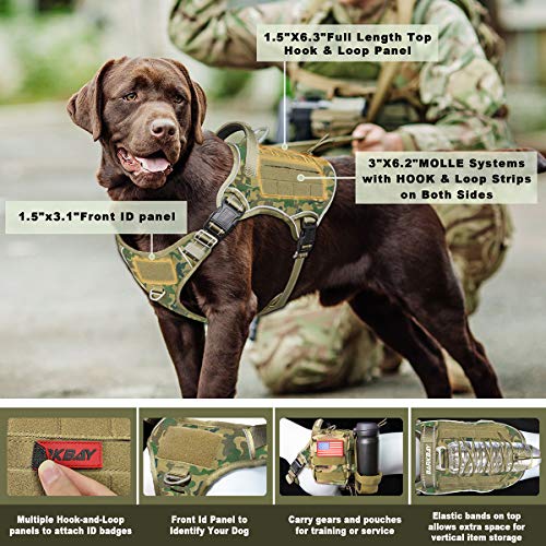 Barkbay Tactical Dog Harness Large,Military Service Weighted Dog Vest Harness Working Dog Molle Vest With Loop Panels,No-Pull Training Harness With Leash Clips For Walking Hiking Hunting thumb #2