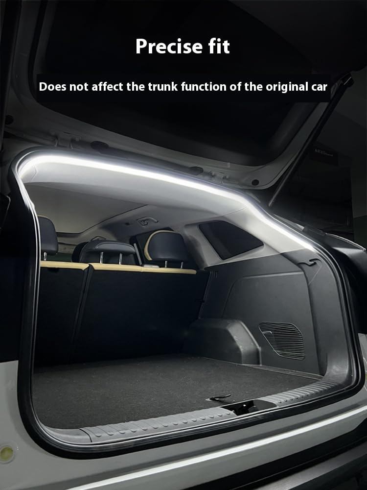 Dynamic Flowing Car Trunk Light Strip, Trunk Led Light Strip，Led Strip Lights for Car Trunk Cargo Area or Interior Illumination Decoration (White,Half Circle 2 m/78 in)