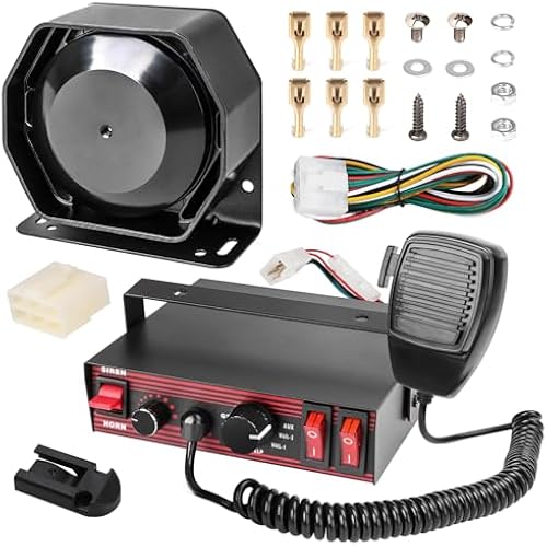 Police Siren for Car 8 Tones Warning Emergency Siren PA System for Vehicle