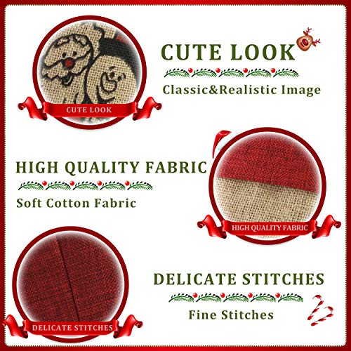 Bstaofy Christmas Stockings Set Of 3 Soft Burlap Linen Patterned Santa Claus Blessings Socks For Assorted Xmas Tree Hanging Decor Party Ornaments Gifts Kids Family #TOP3