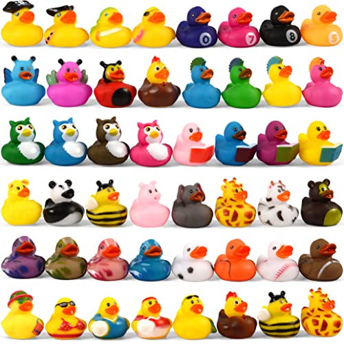 36-Pack Rubber Duck,2 Inch Assortment Colorful Rubber Ducky Toys for Kids Birthday Gifts,Classroom Prizes,Decorations,Float Duckies Bath Toy for Baby Shower