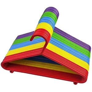 DIVCHI 40 Pack Children’s Hanger Plastic Tubular Kids Hangers Non Slip Clothes Hanger Multicolour for Kids Babies (40…