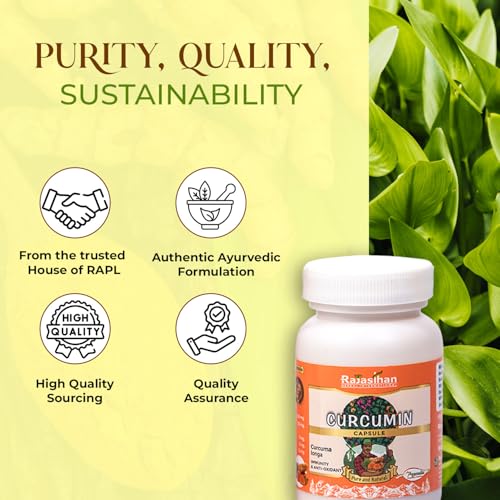 Image of Curcumin Capsules by Rajasthan Aushdhalaya | 30 Capsules | Turmeric tonic & Anti Oxidant|Pack Of 1