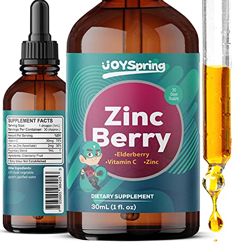 Kids Zinc Supplements - Vitamin C with Zinc Liquid - Elderberry with Zinc and Vitamin C for Kids