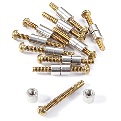 Loveless Fasteners for DIY Handles &amp; Knife Handle Repair - USA Size (0.250 x 6-32US x 1.15 Inch) - (Nickel Silver/Brass) - (10 Pk)