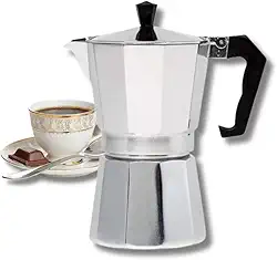 Cafeteira Italiana de Alumínio | Expresso Tradicional 6 Xícaras | Cafeteira Moka Antigotejamento | Café Forte e Aromático em Minutos | Ideal para Fogão a Gás, Elétrico e Camping