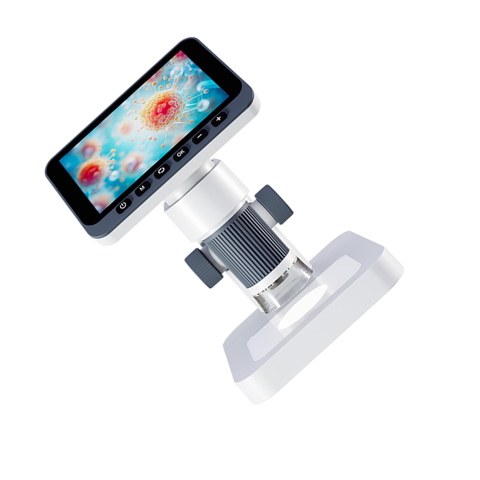 Cazstyk White Multiple Purpose Digital Magnifiers Equipped With Build In Power Sources & Led Illuminate For Coin Appraisal & Biological Build In Screen