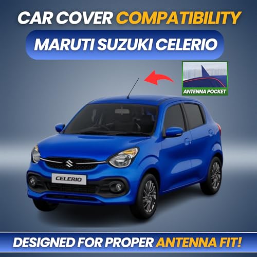 Image of Car Cover for Maruti Suzuki Celerio 2021-2026 | 100% Waterproof Heavy-Duty 3-Layer Car | All-Weather Rain, UV, Sun & Dust Protection | Custom Fit | Mirror & Antenna Pockets | Navy Blue