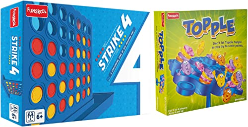 Image of Funskool Tabletop Game - Strike 4, 2 Players, 6 & Above & Games - Topple, 2-4 Players, 6 & Above