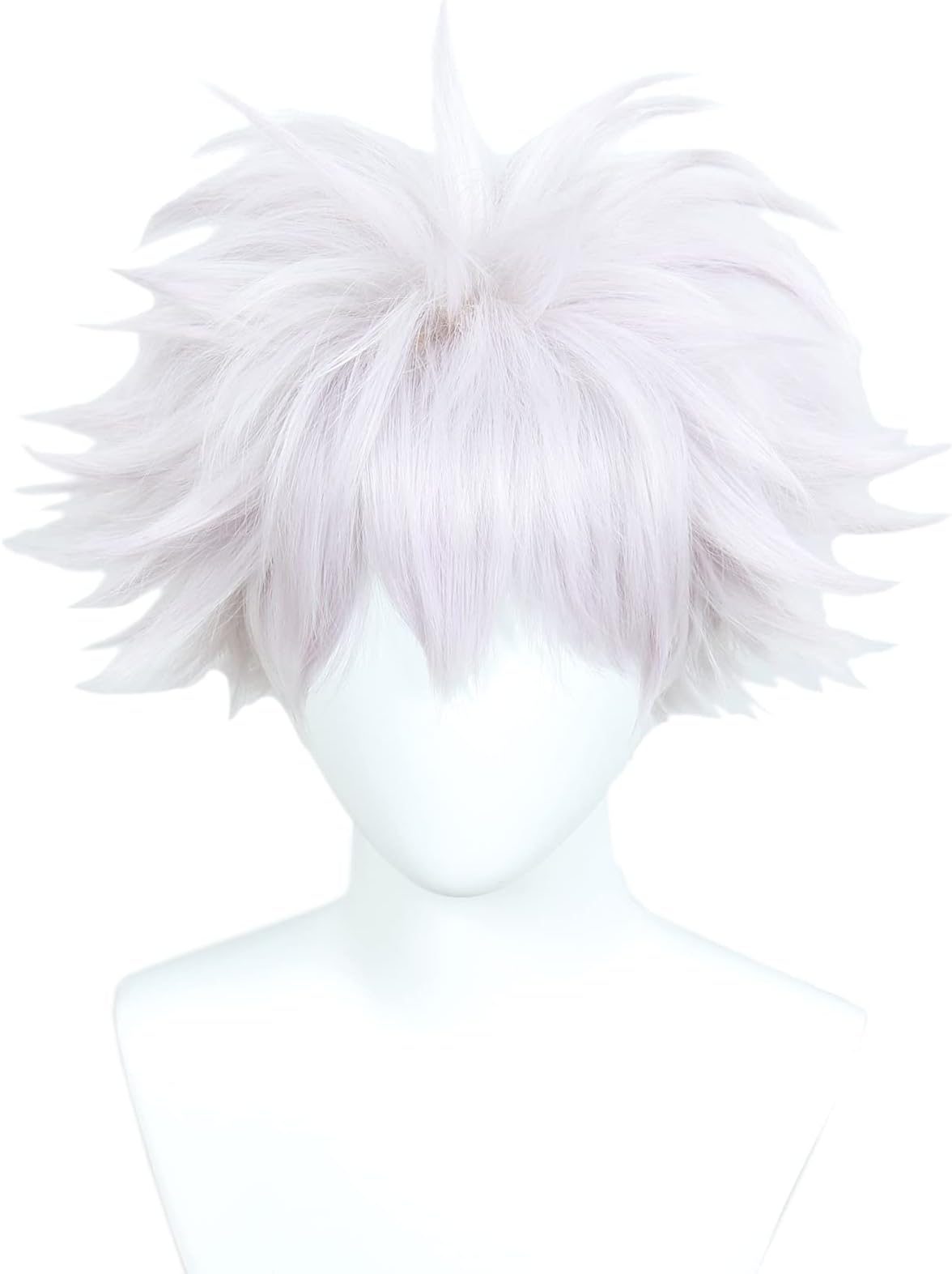 Short Light Silver Mix Pink Purple Cosplay Wig Halloween Costume Wigs for Men