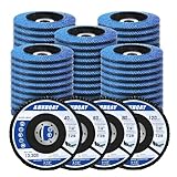 50 Pack Flap Discs 4 1/2' for Angle Grinder, 40/60/80/120Grit T29 High Density Zirconia Abrasive Grinding Wheel, Die Grinder Sanding Discs for Metal, Wood, Stainless Steel Polishing Finishing