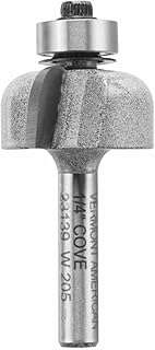 Vermont American 23139 1/4-Inch Radius Carbide Tipped Cove Router Bit, 1/2-Inch Ball Bearing 2-Flute 1/4-Inch Shank
